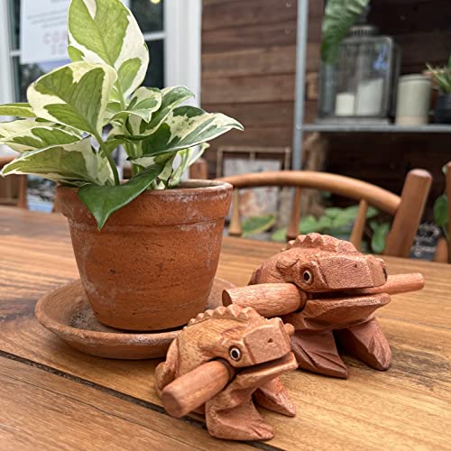NUTTA - 3 Inches Wooden Frog Guiro Rasp Musical Instrume Wood Percussion Desk Scraping Fog with Frog Sound Idea Funny Instruments Nature Wood Music Home Garden Decoration (3 Inches)