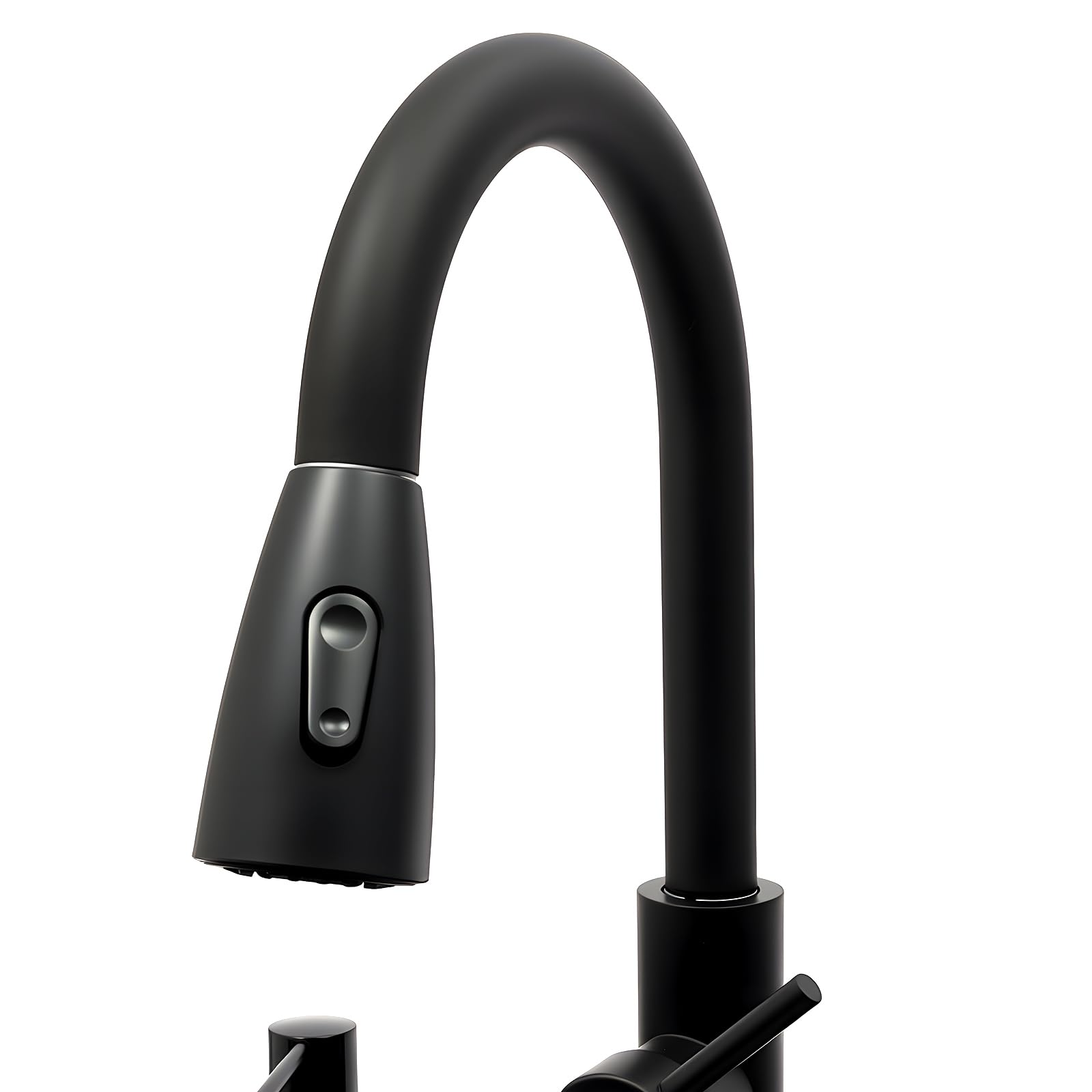 Fregadero de cocina negro con grifo extraíble y juego 4 en 1 – Fregadero de acero inoxidable incl. limpiador de tazas, cesta escurridora y dispensador de jabón para una cocina eficiente y moderna