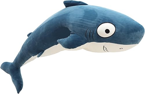 Miniatura 7 de Peluche de tiburones gigantes azules de 48 pulgadas, tiburón ballena grande, almohada suave para el cuerpo, juguetes de peluche suaves, regalos para