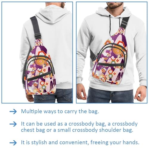 Bolsa de pecho para mujer del Día de los Muertos impermeable para senderismo 2