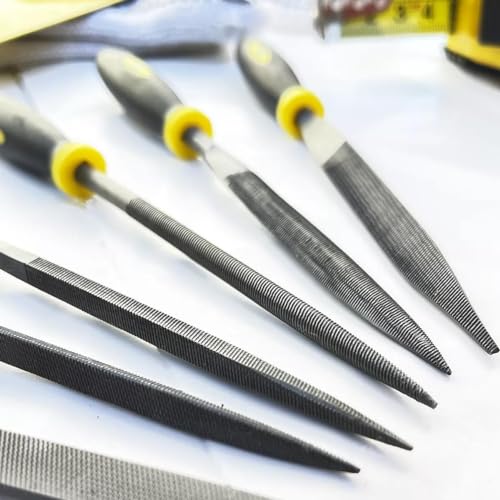Jogo Lima Agulha Precisão 15cm Profissional 6 Peças Cabo Emborrachado