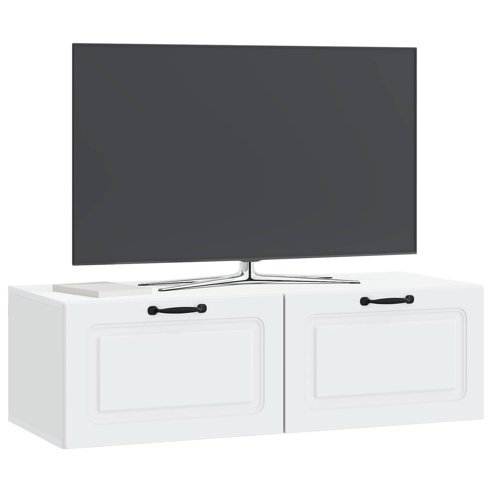 Générique Mobile TV da parete, 98 x 41 x 30 cm, in legno di ingegneria | Ripiani integrati, organizer per dispositivi, gestione dei cavi, design salvaspazio, costruzione solida