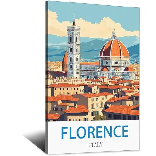 Poster de voyage vintage Florence Italie pour creer une ambiance toscane dans votre salon