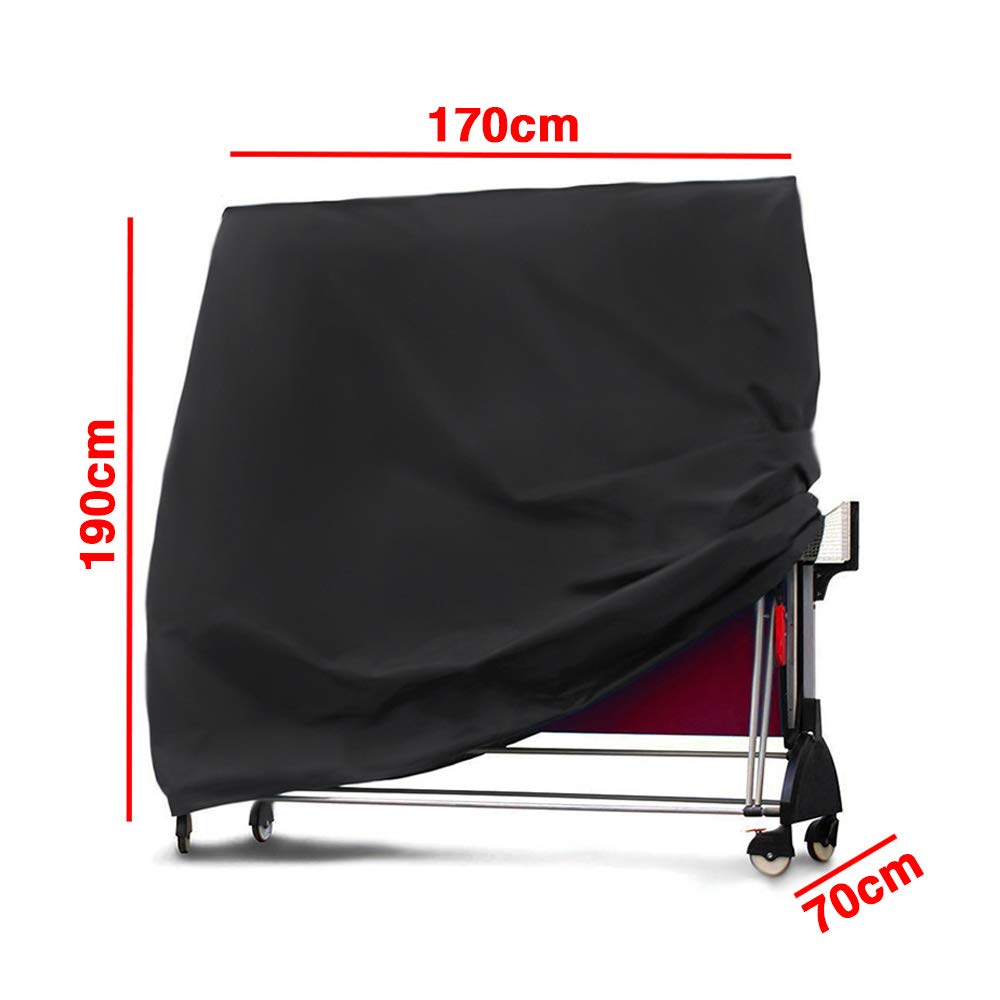 Copertura per tavolo da ping pong, impermeabile, antivento, anti UV, resistente, in tessuto Oxford, per interni, esterni, patio, cortile, nero, 170 x 70 x 190 cm
