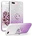 BENTOBEN Coque iPhone 7 Plus,Coque iPhone 8 Plus Ultra-Mince Support Bague Anneau Glitter Slim Pailleté Antichoc Brillant Durable Résistante TPU Anti-Chute Housse pour iPhone 7/8 Plus,Violet dégradé