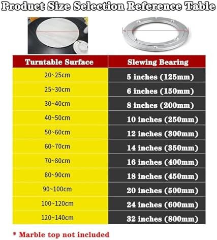Heavy Duty 360° Swivel Turntable Bearing - Adjustable Aluminium Alloy Rotating Base for Dining Table, Perfect for Smooth Rotation, 150-400mm Size Options,24 inches (600mm)