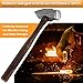 4 lb Blacksmith Hammer Cross Peen Bladesmith Engineer Drilling Hammer Handmade Knife Making Metal Working Forging Farrier Tool with Wooden Handle Steel Head
