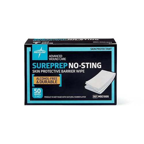 Medline SurePrep Toallitas protectoras para la piel sin picaduras, paquete de 50