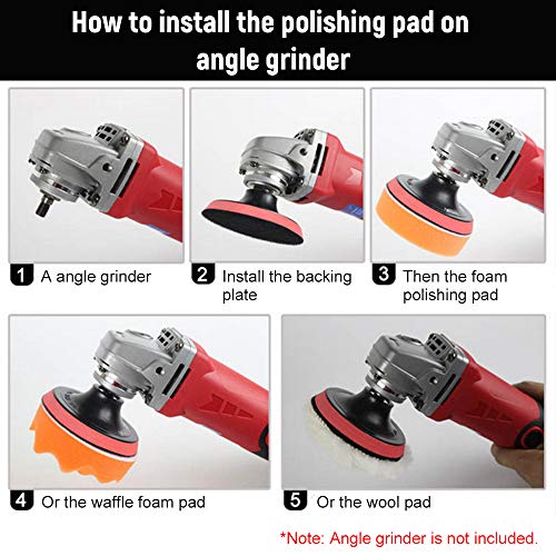 Kit de almofadas de polimento de 10 cm de espuma com almofada de espuma de waffle para polimento de