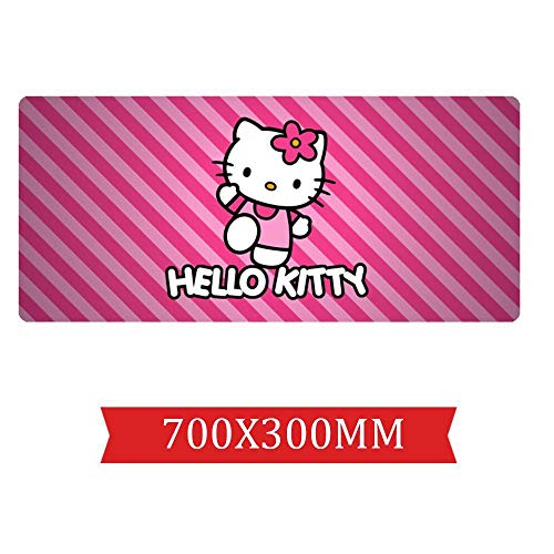 IGIRC Tapis De Souris Hellokitty 700X300Mm, Étendu XXL Grand Tapis De Souris De Jeu Professionnel avec Base De 3Mm D'Épaisseur, pour Ordinateurs Portables, Pc, C