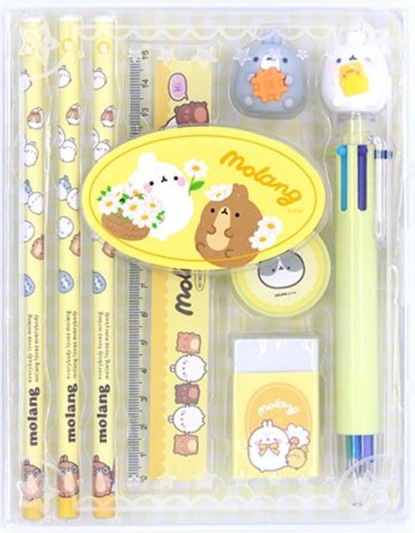 Amazon | 【RS公式】モラン Molang 文房具セット 8点 女の子 文房具
