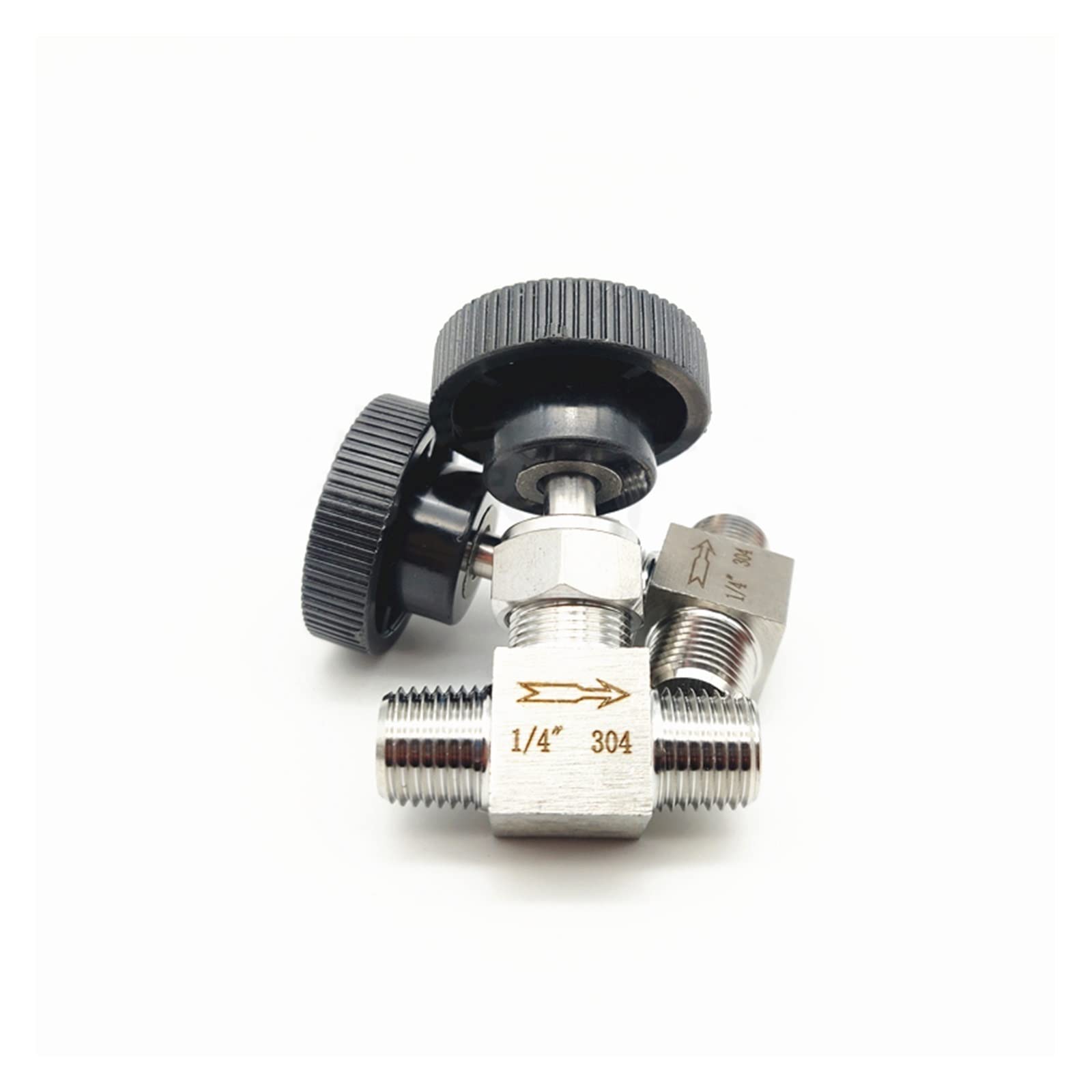 Válvula reguladora de caudal de acero inoxidable 304 - Rosca macho de 1/8", 1/4", 3/8", 1/2" - Válvula de globo for control de precisión (1 unidad)(1/2In)