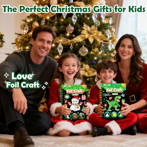 Image of FUNNYB&G Foil Art Craft Kit for Kids, Christmas Crafts Gift Toy for Kids