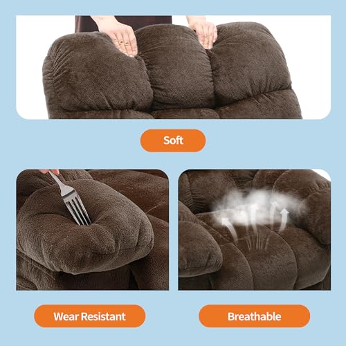 Sillón reclinable ergonómico marrón oversize miniatura 6