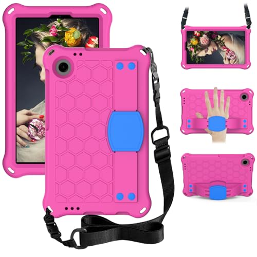 Étui Samsung Galaxy Tab A11 8.7 2025 rose antichoc enfant avec poignée