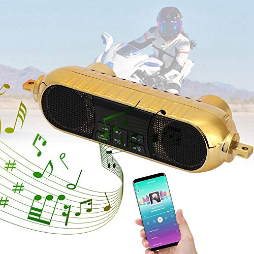 EVTSCAN Bluetooth motorfiets audioversterker Stereo luidsprekersysteem MP3 LED-display 12V Golden - Image 6