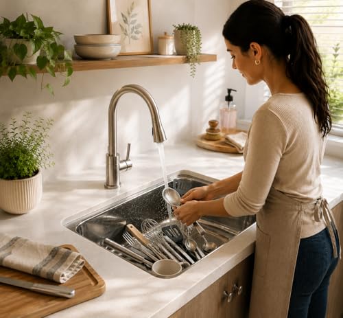 Image of Stainless Steel Kitchen Sink 18x16 Inch | Single Bowl Sink for Kitchen | With Stainless Steel Waste Coupling & PVC Drain Pipe | Rust Proof & Heavy Duty