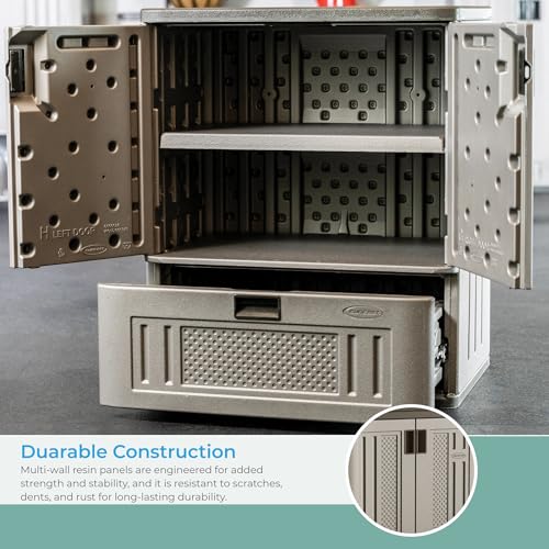 Suncast BMC3601 Indoor/Outdoor Resin Single-Drawer Storage Cabinet thumb #5