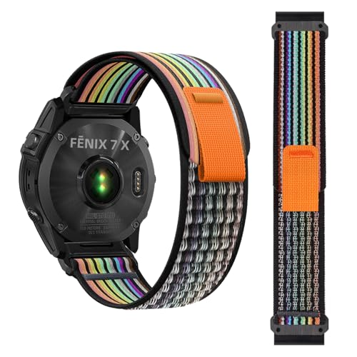 Bracelet anti-irritation pour Garmin Fenix en nylon souple et tressé QuickFit 26mm