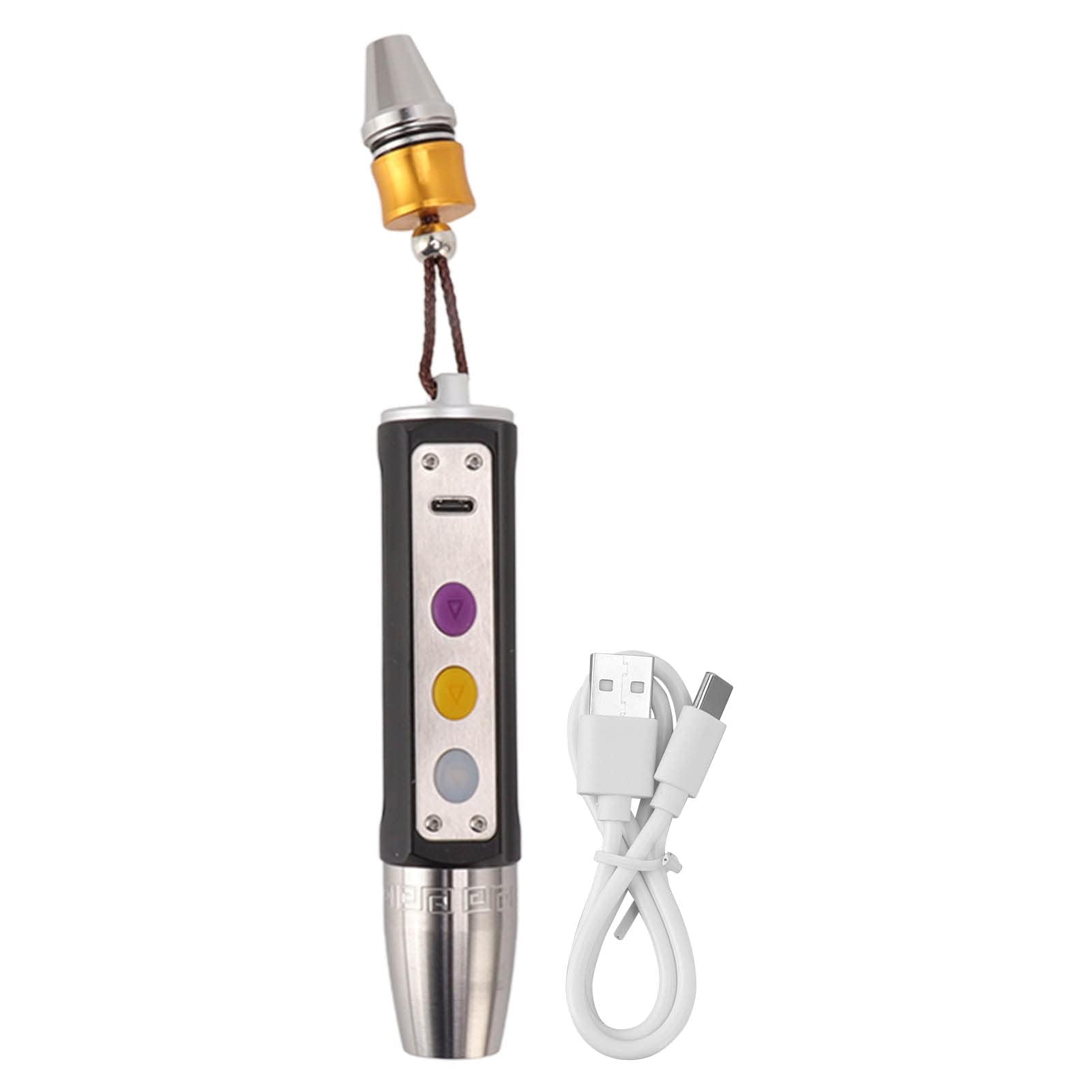 Jade Bewertung Licht Aluminiumlegierung LED Lampe Perlen Tragbare 3 Lichtquelle Stufenlos Dimmen LED für Schmuck (Schwarz)