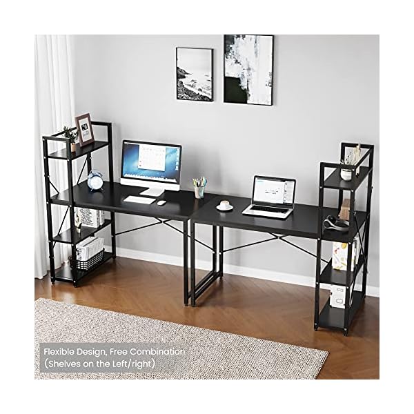 Dripex 4 Tier Shelving Computer Desk Home Office Desks Student PC Workstation Laptop Table - Image 6