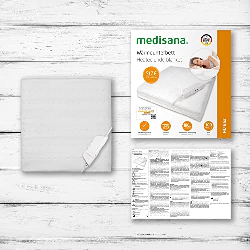 medisana HU 662 Wärmeunterbett 150 x 80 cm, Heizdecke mit Abschaltautomatik und Überhitzungsschutz, elektrische Wärmedecke für das Bett mit Wärme in 6 Temperaturstufen, waschbar