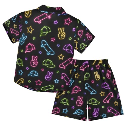 Image of 3T Toddler Boy Shorts Set Teal Hawaiian Button Down Shirts Summer Outfits for Little Boy