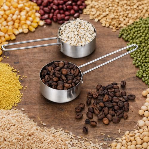 Juego 2 piezas taza medidora acero inoxidable 60 ml miniatura 6