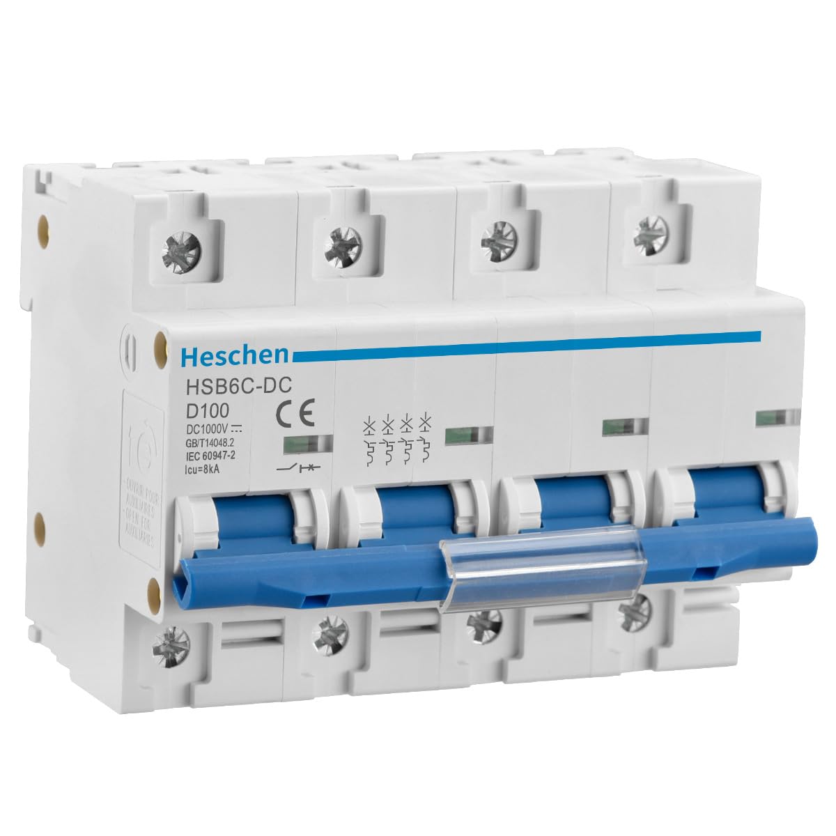 Heschen Interruttore Miniatura DC HSB6C-DC 2 Poli - Per Impianti Fotovoltaici, 500V 80A, Montaggio DIN - Foto 8