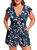 Smismivo Plus Size Rompers Swimsuits for Women Modest One Pi...