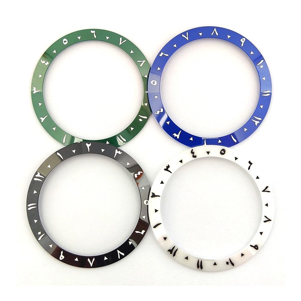 1 pezzo di lunetta dell'orologioLunetta arabaAnello dell'orologioParti da uomo in ceramica da 38 mmAccessori di ricambio