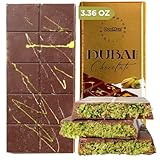 Authentic Mini Dubai-Style Chocolate Bar | 3.36 oz of Luxurious Middle Eastern Indulgence | Premium Milk Chocolate, Golden Kadayif Crisps, Velvety Tahini & Hand-Harvested Pistachios – Imported from Turkey