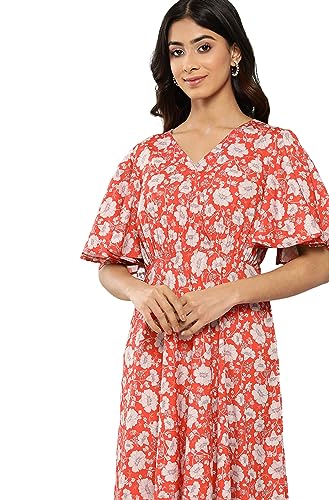 Image of Janasya Women's Crepe Digital Printed FLA Dress
