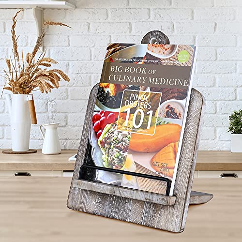 Cookbook Stand, Cutting Board Style Wood Recipe Holder Recipe Book