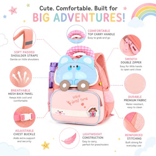 Image of Storite Kids Backpack for Boys & Girls 8L (3-6 Years) | Cute Crab Design Lightweight Toddler School Bag | Nursery & Preschool Cartoon Backpack with Front Pocket