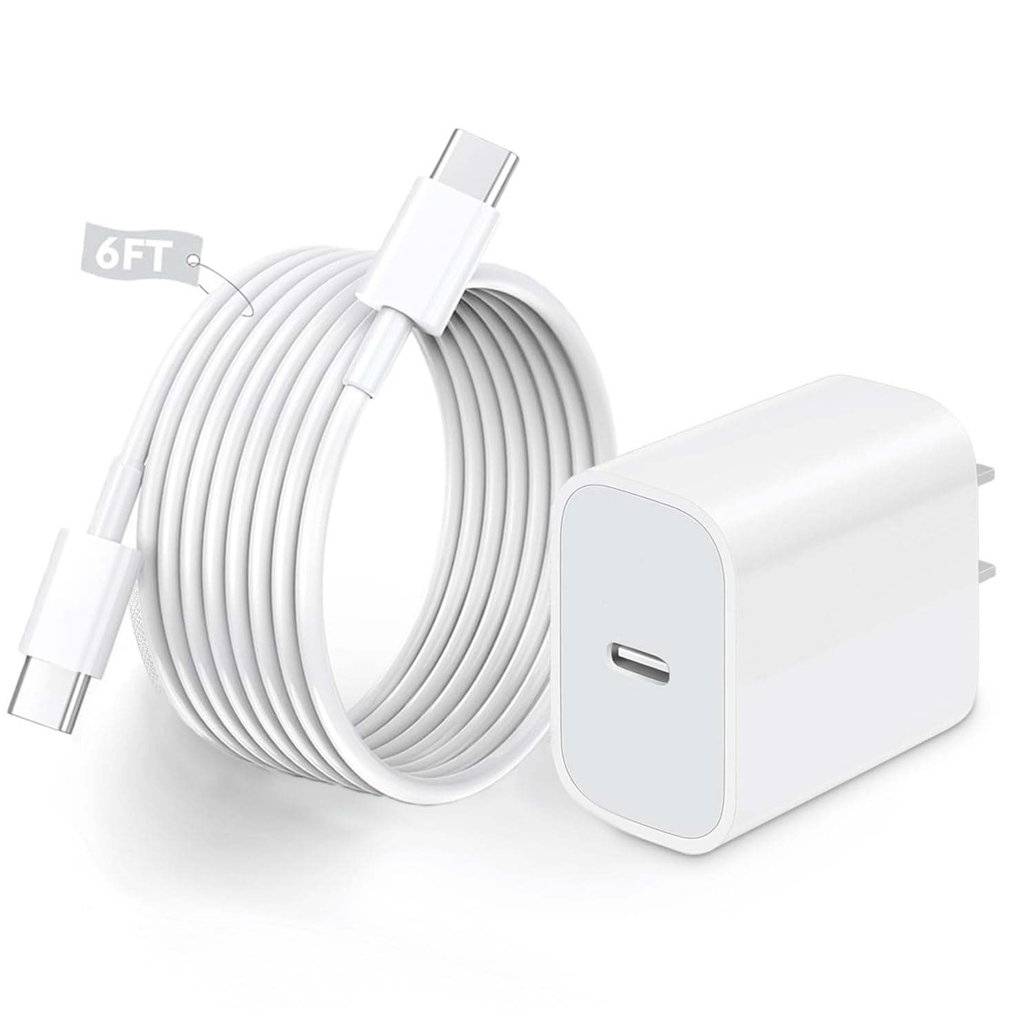 Goffeu 30W USB-C Power Adapter Fit for MacBook Air 13/12 inch M1/M2, 2022 2020 2019 2018 Laptop, iPad Pro 12.9/11 inch, iPhone 16/15 Pro Max, Type C