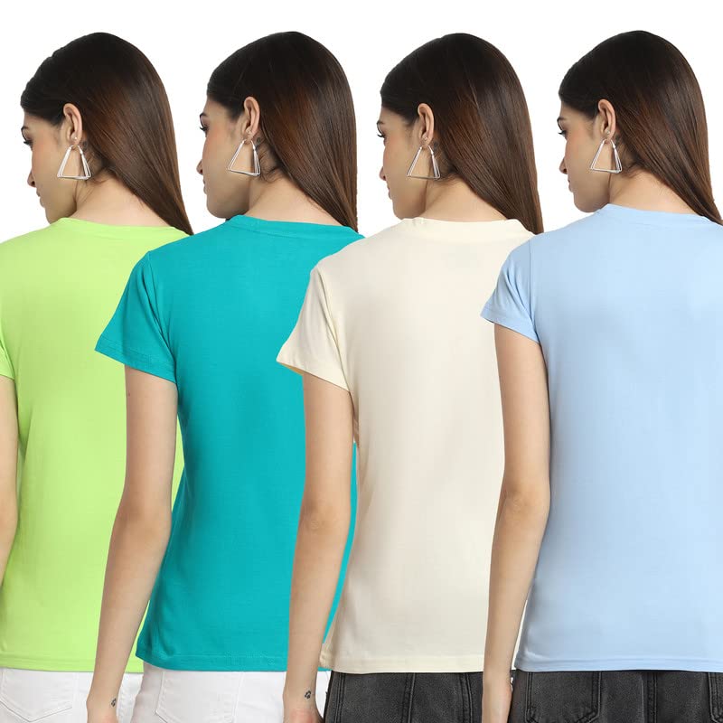 Image of Preneum Women's Cotton Regular Fit Graphic Stylish Printed Short Sleeves Casual T-Shirt |Trend & Styles