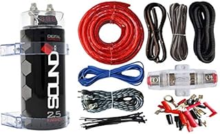 SoundBox 4 Gauge Amp Kit Amplifier Install Wiring & 2.5 Farad Digital Capacitor, 2300W Peak