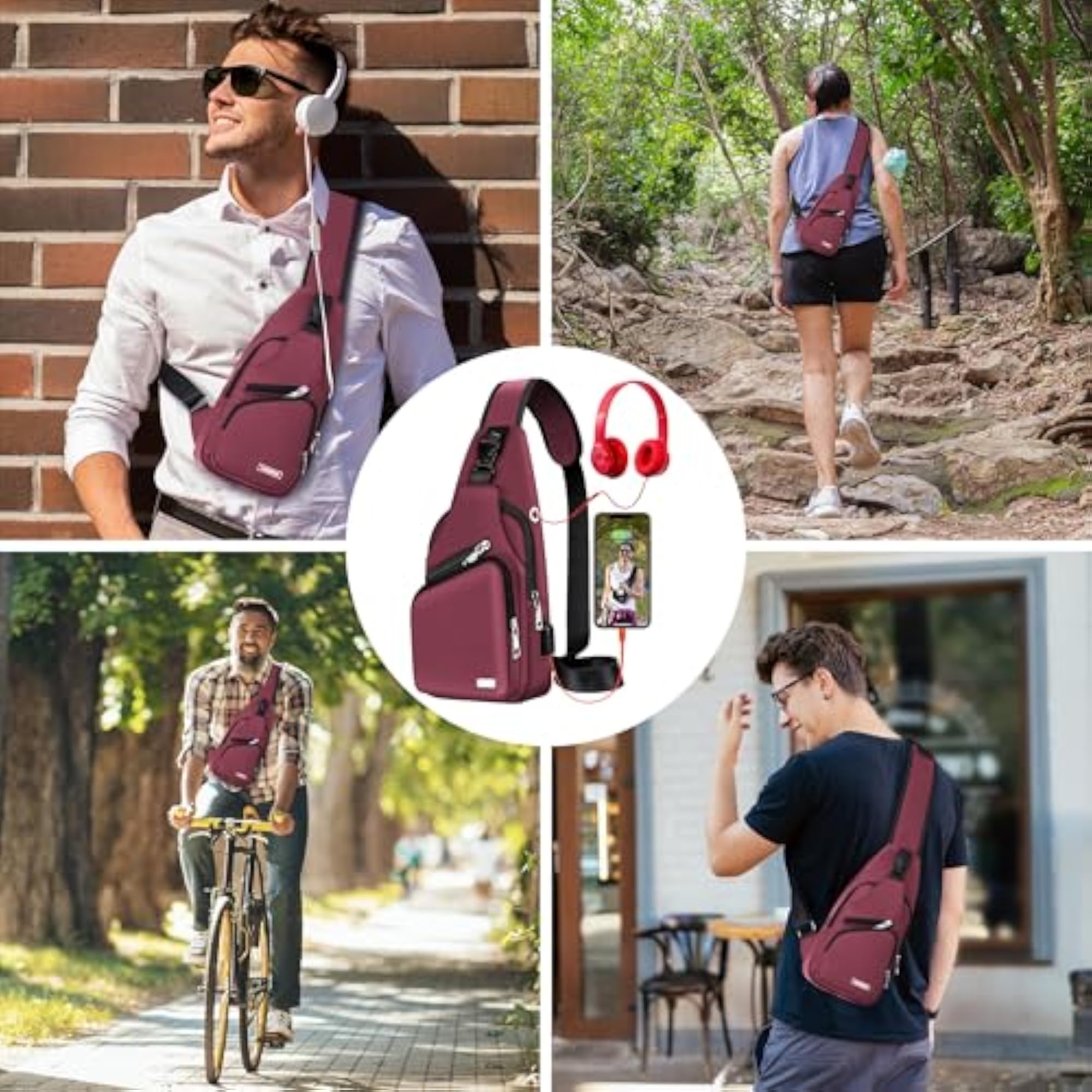 Waterproof Sling Bag, Crossbody Backpack for Men and Women