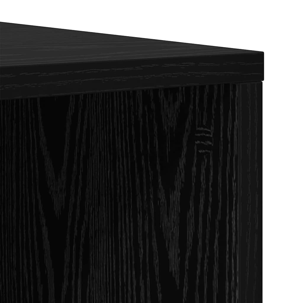 TV-Schrank-Set Schwarz Eichen-Optik, Holzwerkstoff, Modernes Media-Center für Wohnzimmer, Schlafzimmer, Stauraum, 2er-Set