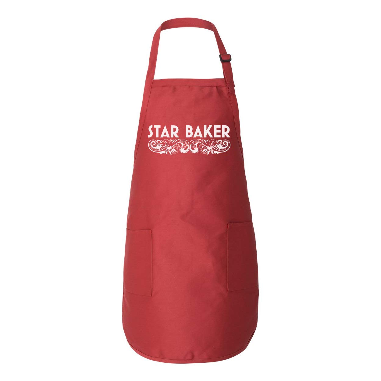 Donkey Tees Star Baker Baking Apron - 2 front pocket kitchen unisex long fit with back ties