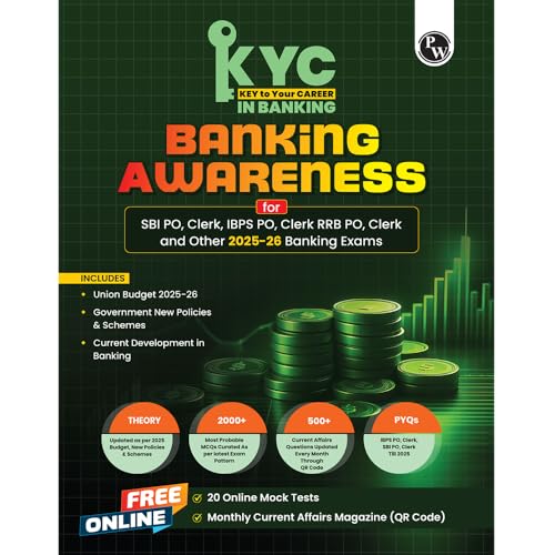 Image of PW KYC Banking Awareness | Chapterwise Theory, Exercise, Past Year Questions (PYQ) For SBI PO, Clerk, IBPS PO, Clerk, RRB, PO, Clerk, RBI & Other Banking Exams 2025- 26 | Free 20 Online Tests