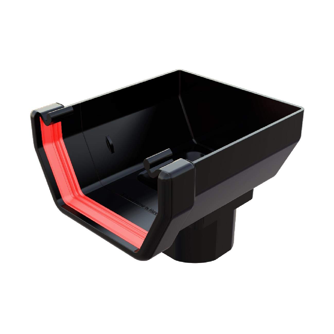 Freeflow Black Square Gutter Stop End Outlet, 114Mm Rain Water Systems