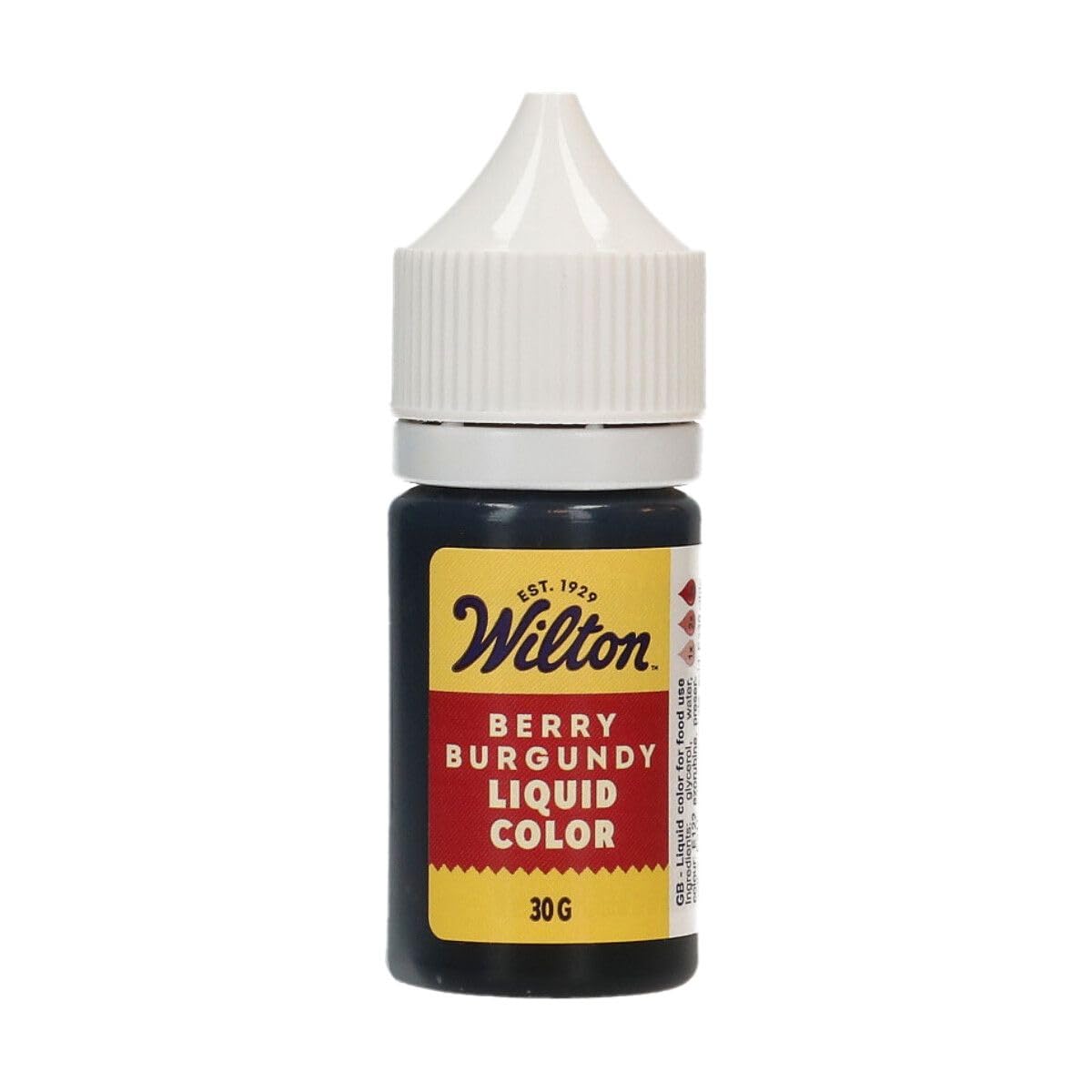 Wilton Liquid Color Berry Burgundy: Lebensmittelfarbe Flüssig für Buttercreme und Fondant, Wasserbasierte Aquarellfarbe mit Glycerin - 30 g