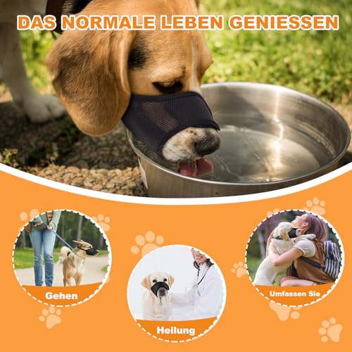Yingphia Maulkorb Für Hunde,Atmungsaktiv & trinkbar,Verstellbar für kleine bis große Hunde (Chihuahua, Schäferhund, Bulldogge) Sicher gegen Beißen, Bellen & Kauen (M)