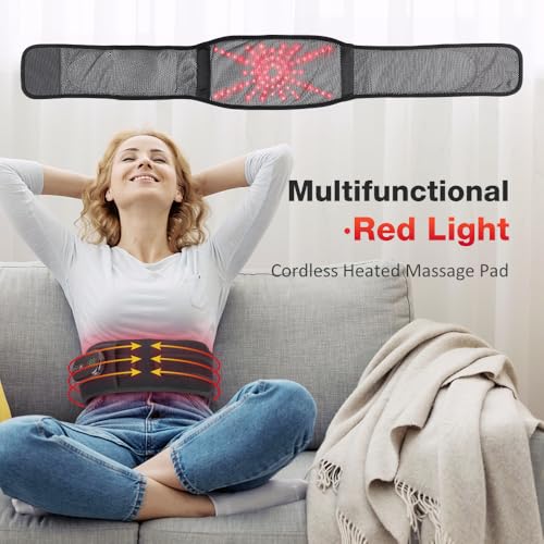 Image of NORTHERN BROTHERS Cordless Heating Pad for Back Pain Relief with Vibration, Heated Waist Belt Wrap for Lower Back & Period Cramps, 5000mAh, 3 Heat & 3 Vibration Modes, Adjustable up to 58 inch, Black