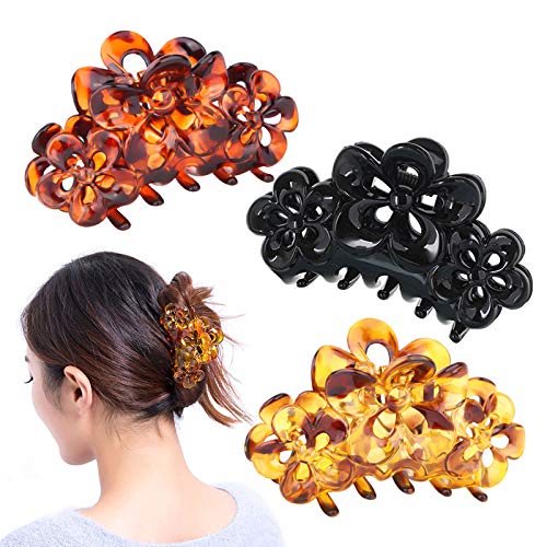 6 Pack Hair Claw Clips Large Flower Hair Clips Hair Claw Banana Clips Big Claw Clamp Hair Jaw Clips Hair Accessories for Girls and Women