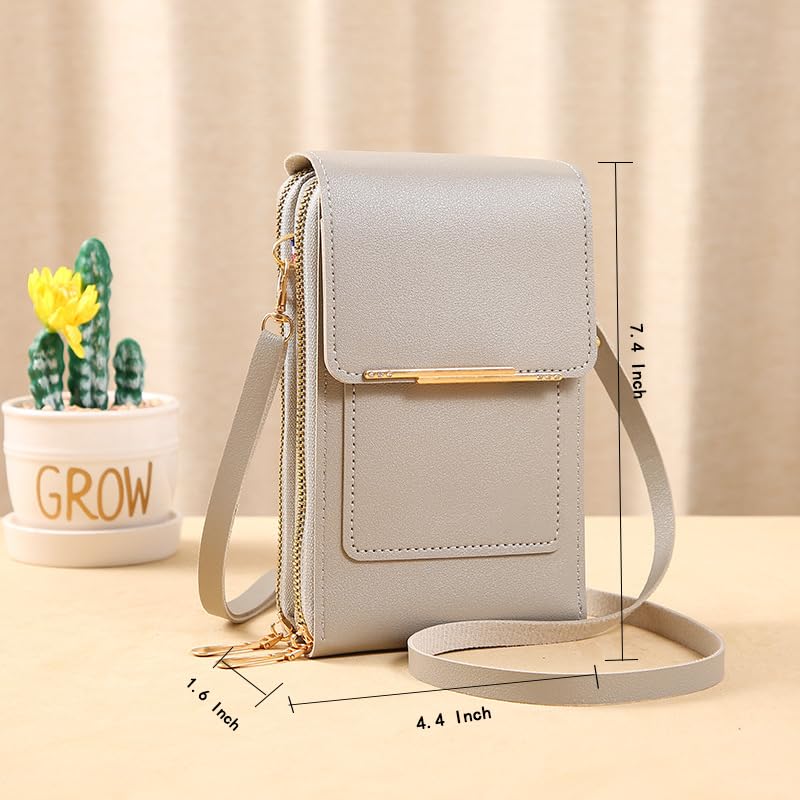 Image of Anti-Theft Leather Bag,Small Crossbody Cell Phone Purse Wallet for Women,RFID Block Phone Purse Crossbody with Shoulder Strap