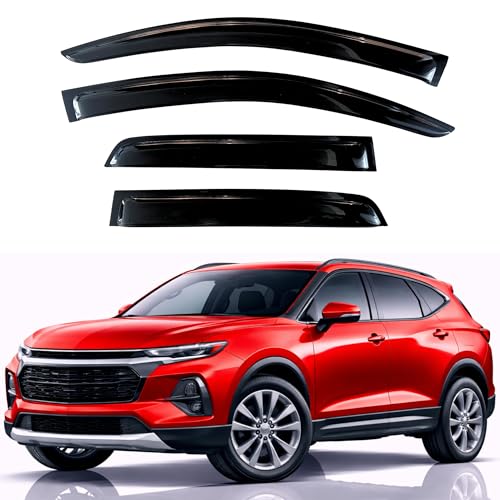 Image of KPY Rain Guards Fit for 2019-2026 Chevrolet /Chevy Blazer, Out-Channel Window Visors Vent Wind Deflectors 4PC, Car Accessories for 19-26 Blazer