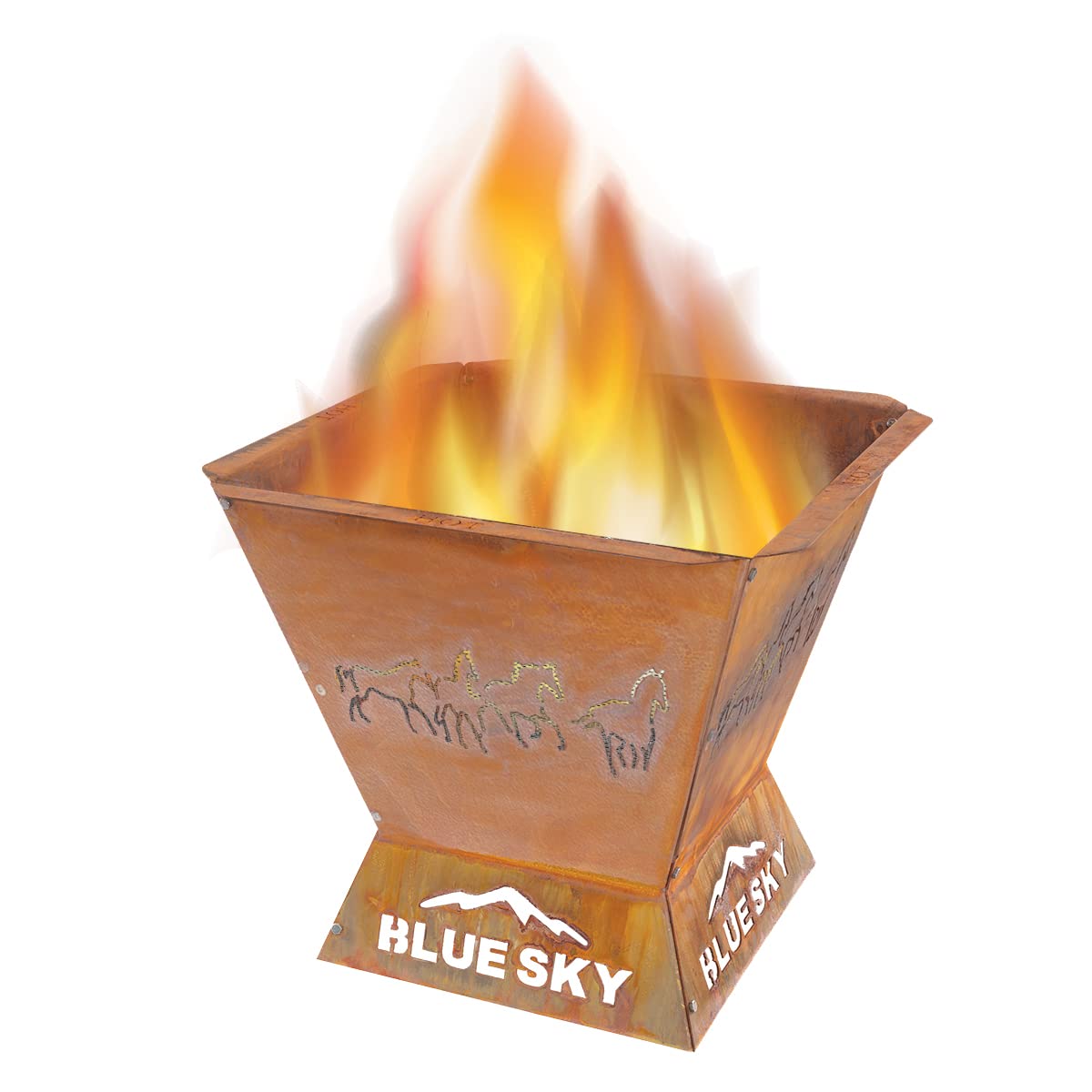Blue Sky Outdoor Living Badlands 29.5" Square Fire Pit - Horse